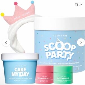 I Dew Care Scoop Party Skincare Mask Set - Blue, Pink, Green